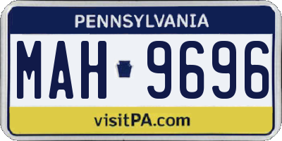 PA license plate MAH9696