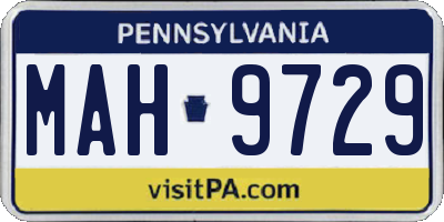 PA license plate MAH9729