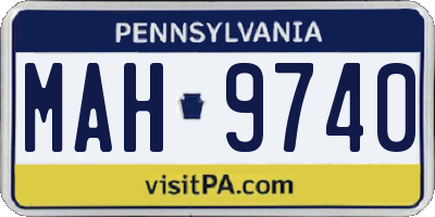 PA license plate MAH9740