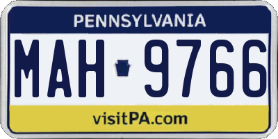 PA license plate MAH9766