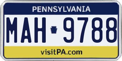 PA license plate MAH9788