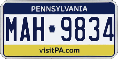 PA license plate MAH9834