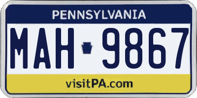 PA license plate MAH9867