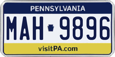PA license plate MAH9896