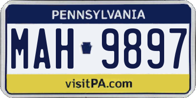 PA license plate MAH9897