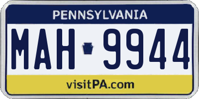 PA license plate MAH9944