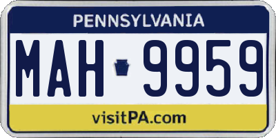 PA license plate MAH9959
