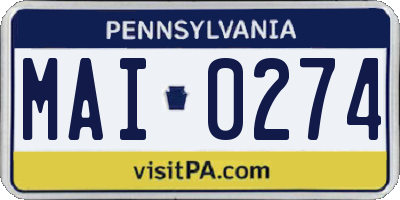 PA license plate MAI0274