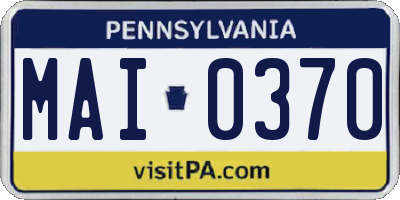 PA license plate MAI0370