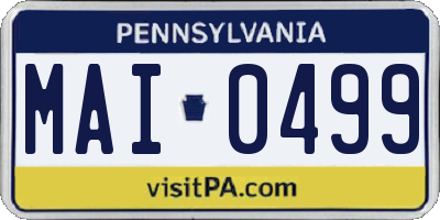 PA license plate MAI0499
