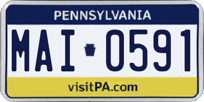 PA license plate MAI0591