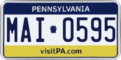 PA license plate MAI0595