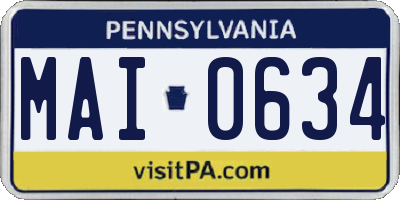 PA license plate MAI0634
