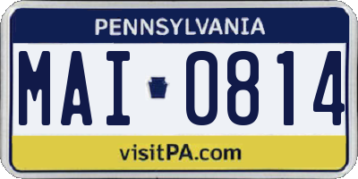 PA license plate MAI0814