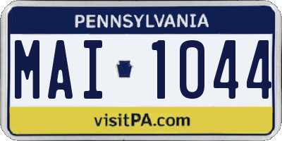 PA license plate MAI1044