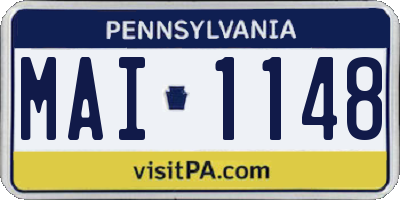 PA license plate MAI1148