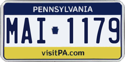 PA license plate MAI1179