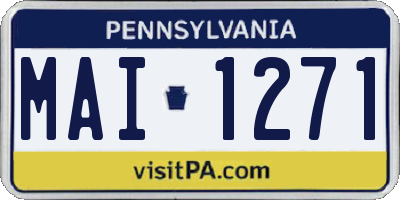 PA license plate MAI1271