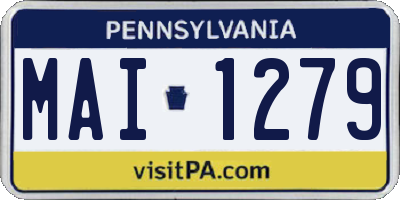 PA license plate MAI1279
