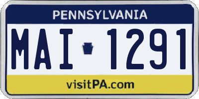 PA license plate MAI1291