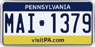 PA license plate MAI1379