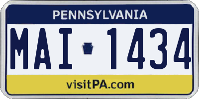 PA license plate MAI1434