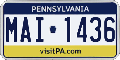PA license plate MAI1436