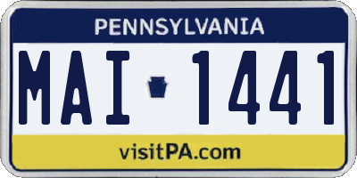 PA license plate MAI1441