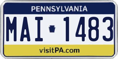 PA license plate MAI1483