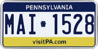 PA license plate MAI1528