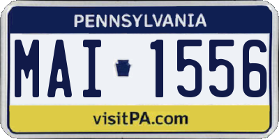 PA license plate MAI1556