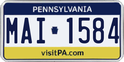 PA license plate MAI1584