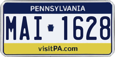 PA license plate MAI1628