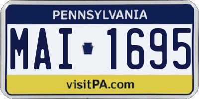 PA license plate MAI1695