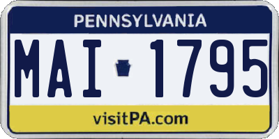 PA license plate MAI1795