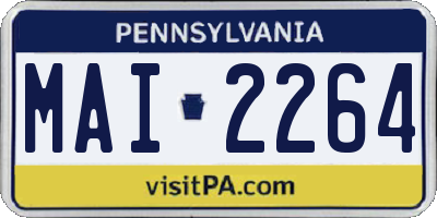 PA license plate MAI2264