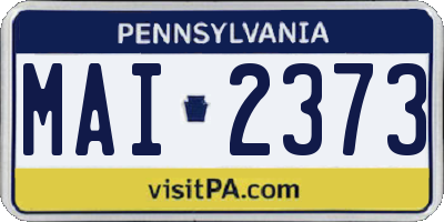PA license plate MAI2373