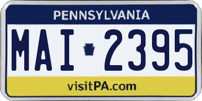 PA license plate MAI2395