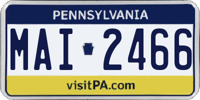 PA license plate MAI2466