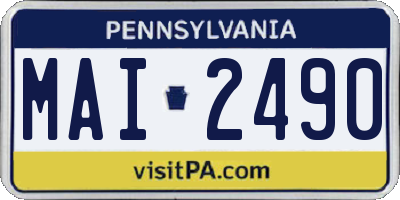 PA license plate MAI2490