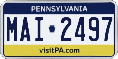 PA license plate MAI2497