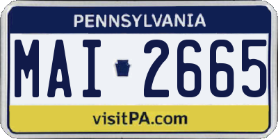PA license plate MAI2665