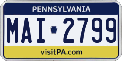 PA license plate MAI2799