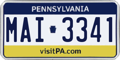 PA license plate MAI3341