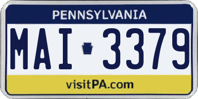 PA license plate MAI3379