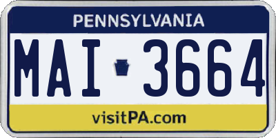 PA license plate MAI3664