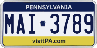 PA license plate MAI3789