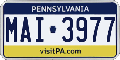 PA license plate MAI3977