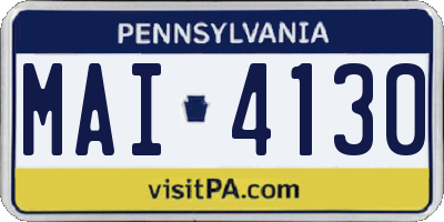 PA license plate MAI4130