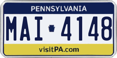 PA license plate MAI4148